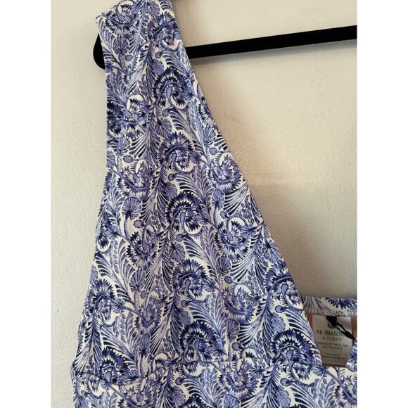 NWT J. Crew One Piece Blue Dandelion Swirl V Neck Swimsuit Size 24 - Picture 3 of 6